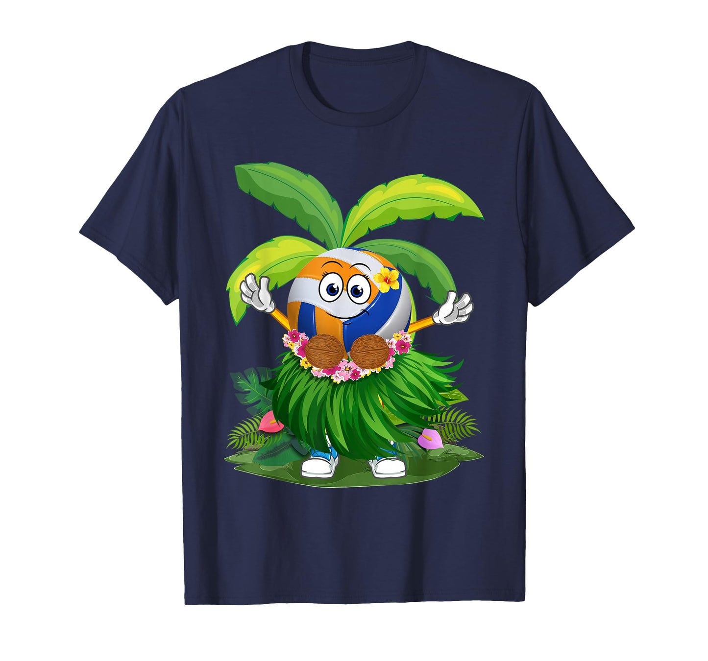 Cute Hawaiian Volleyball Ball Tropical Beach Summer Vacation T-Shirt
