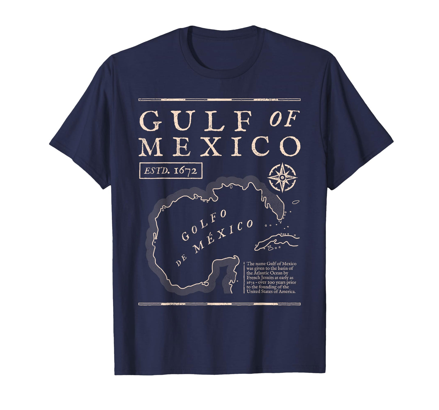 Gulf of Mexico 1672 Historic Map T-Shirt