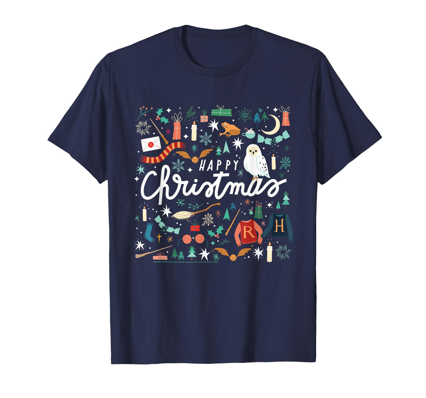 Harry Potter Happy Christmas, Hedwig, Golden Snitch T-Shirt