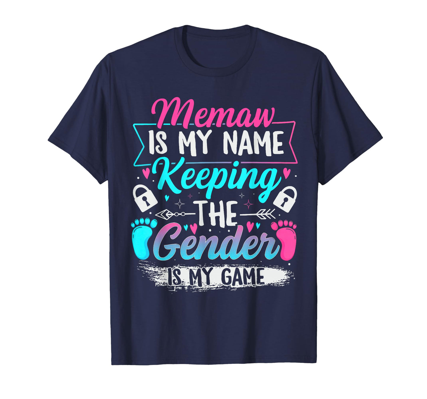 Gender Reveal Keeper of The Gender Memaw Baby Shower T-Shirt