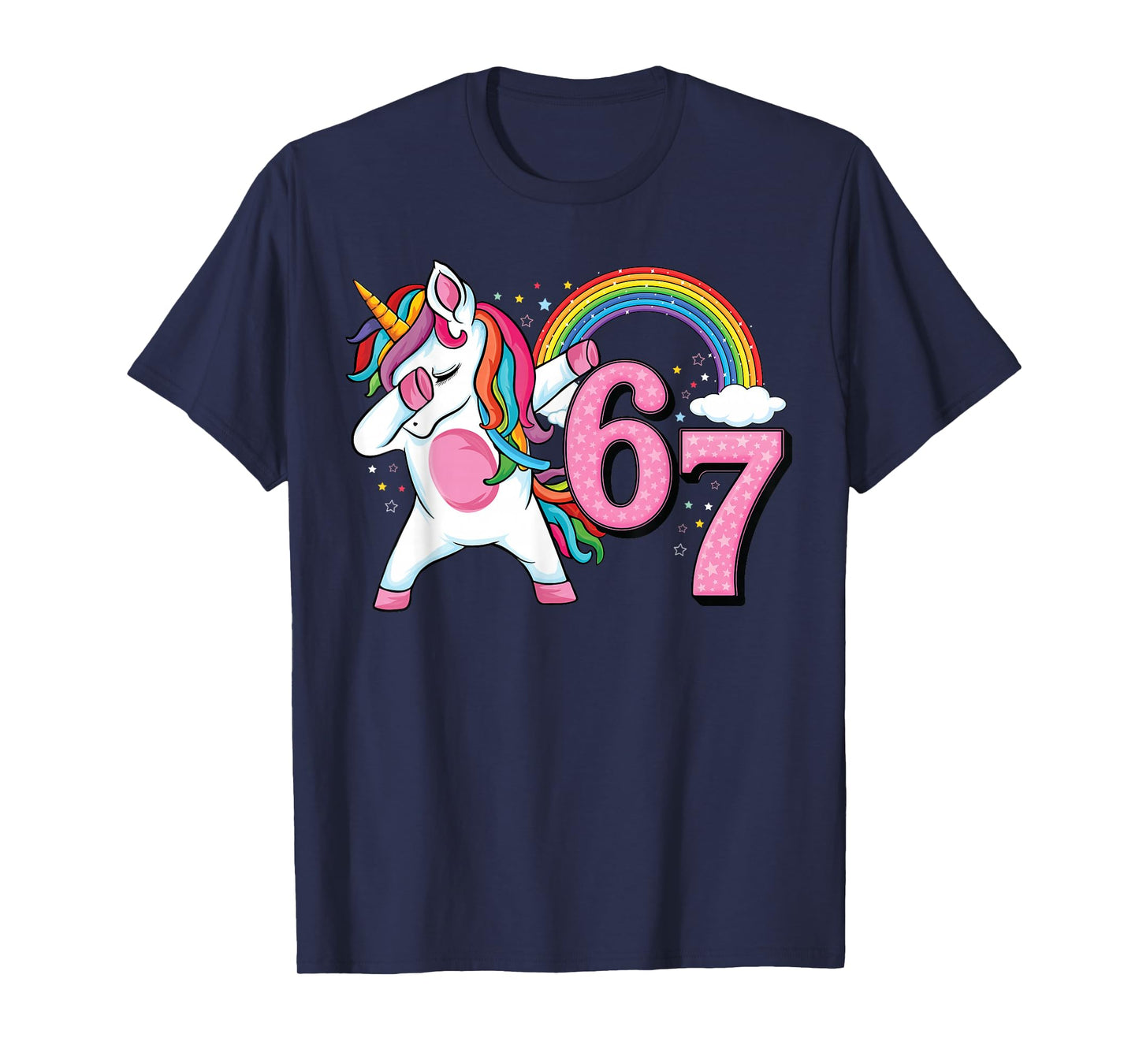 67 Dabbing Unicorn for Girls Six Seven Meme Kids Womens T-Shirt