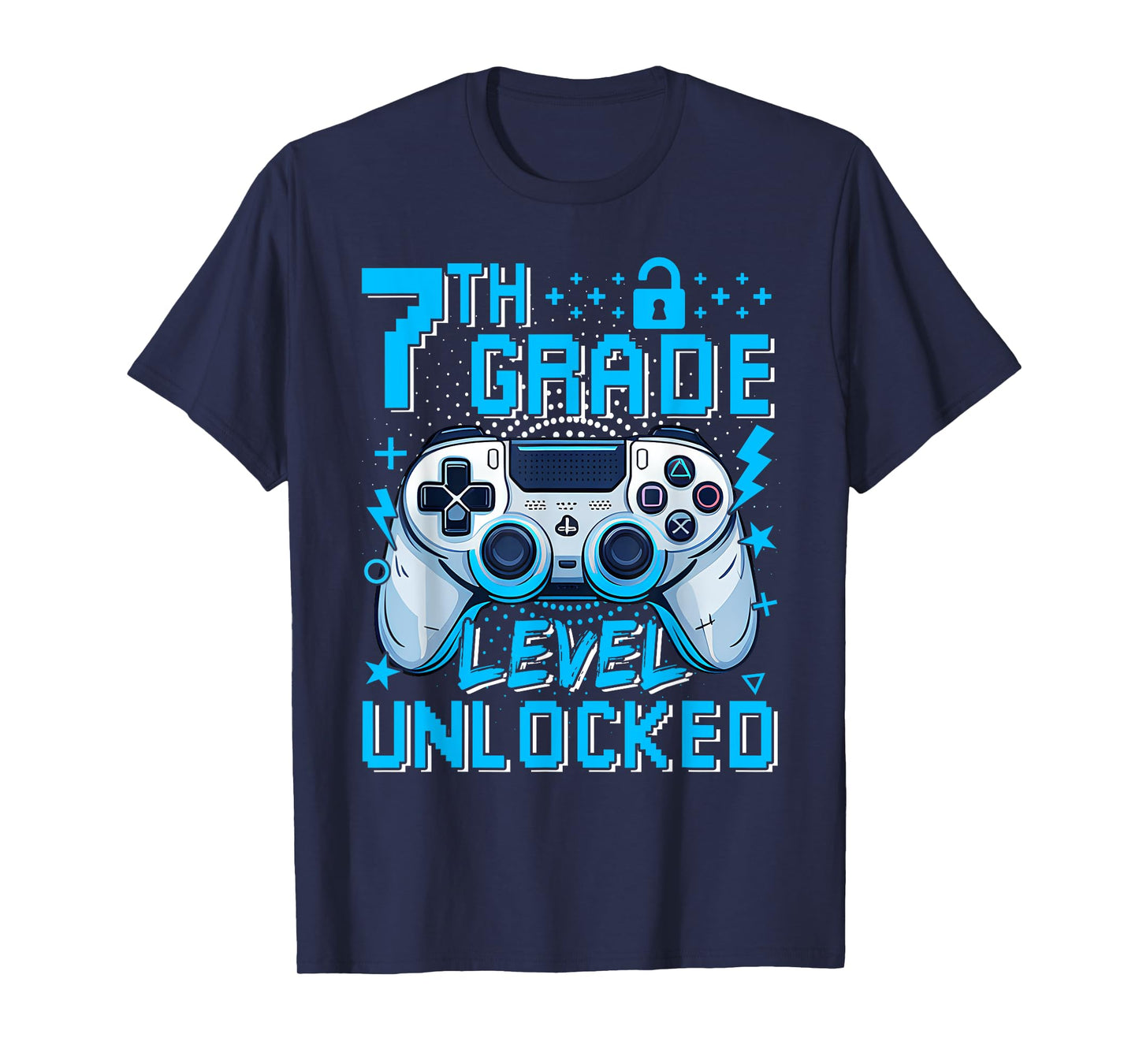 7th Grade Level Unlocked Video Game First Day Boy Kid T-Shirt