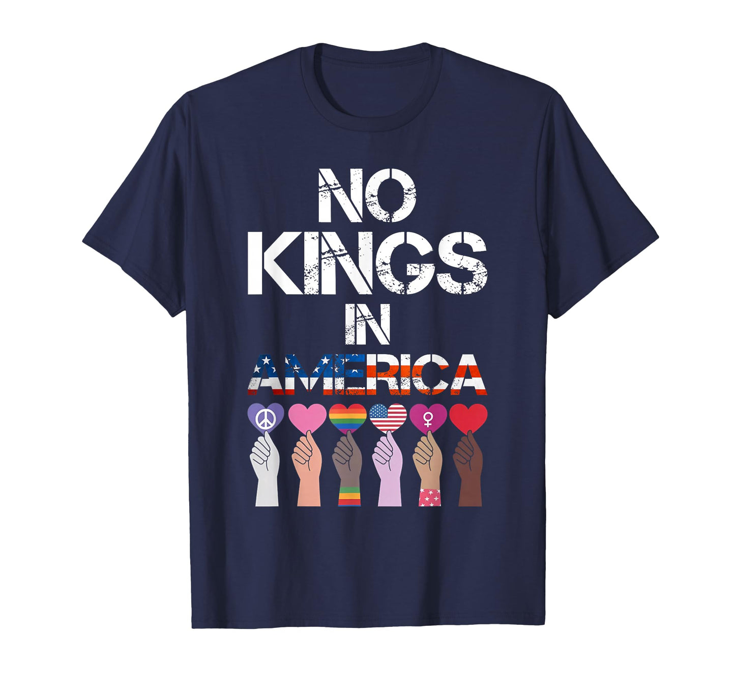 No Kings in America - No Kings Political Protest Men Women T-Shirt