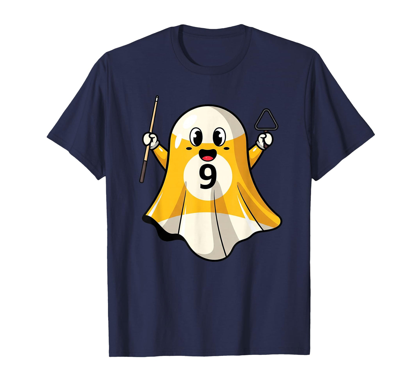Funny Billiard Ghost Pumpkin Boo Halloween Kids Mens Womens T-Shirt