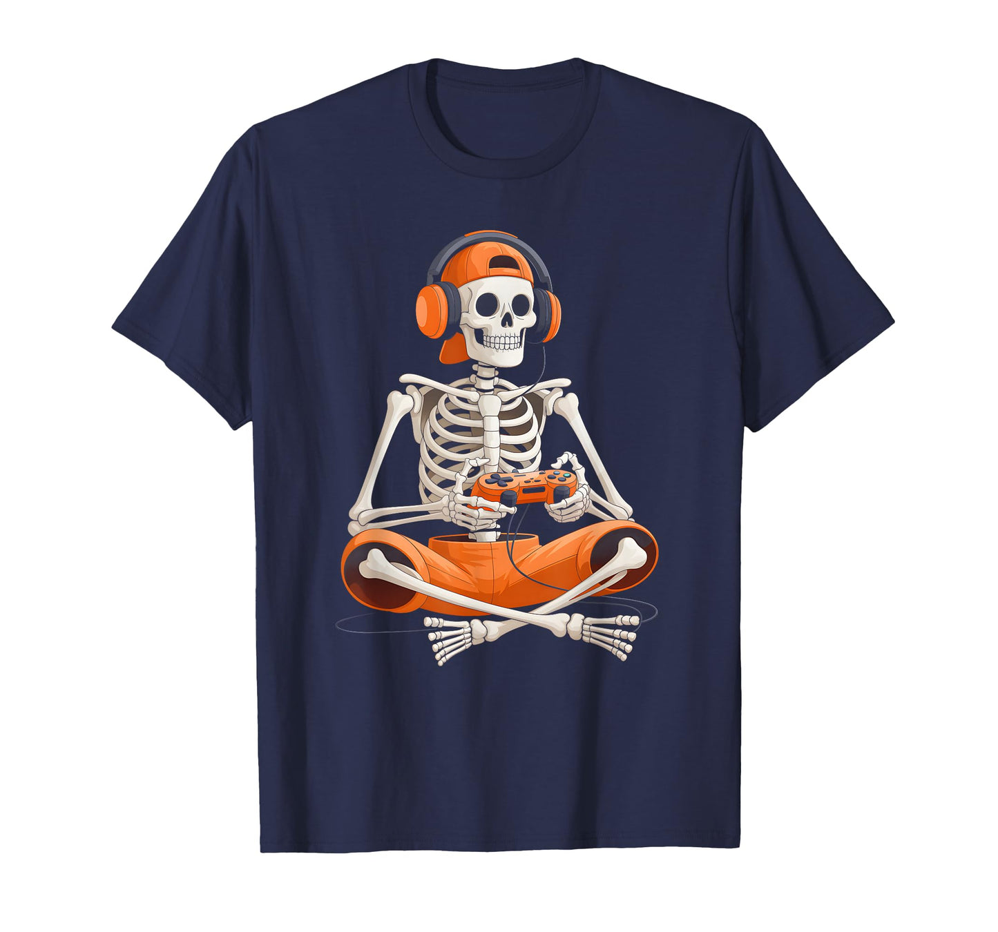 Funny Skeleton Video Game Halloween Gaming Gamer Boys Men T-Shirt
