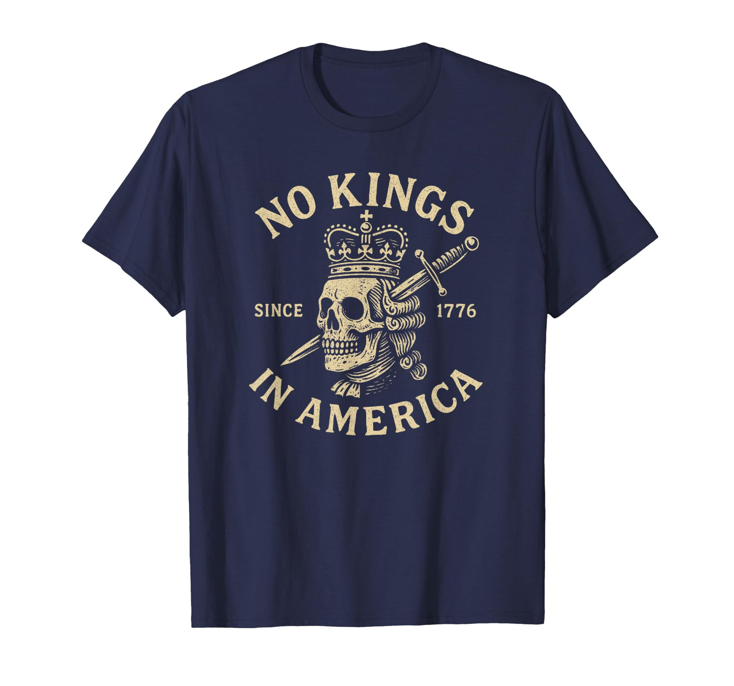 Vintage Skull Since 1776 USA - No Kings T-Shirt