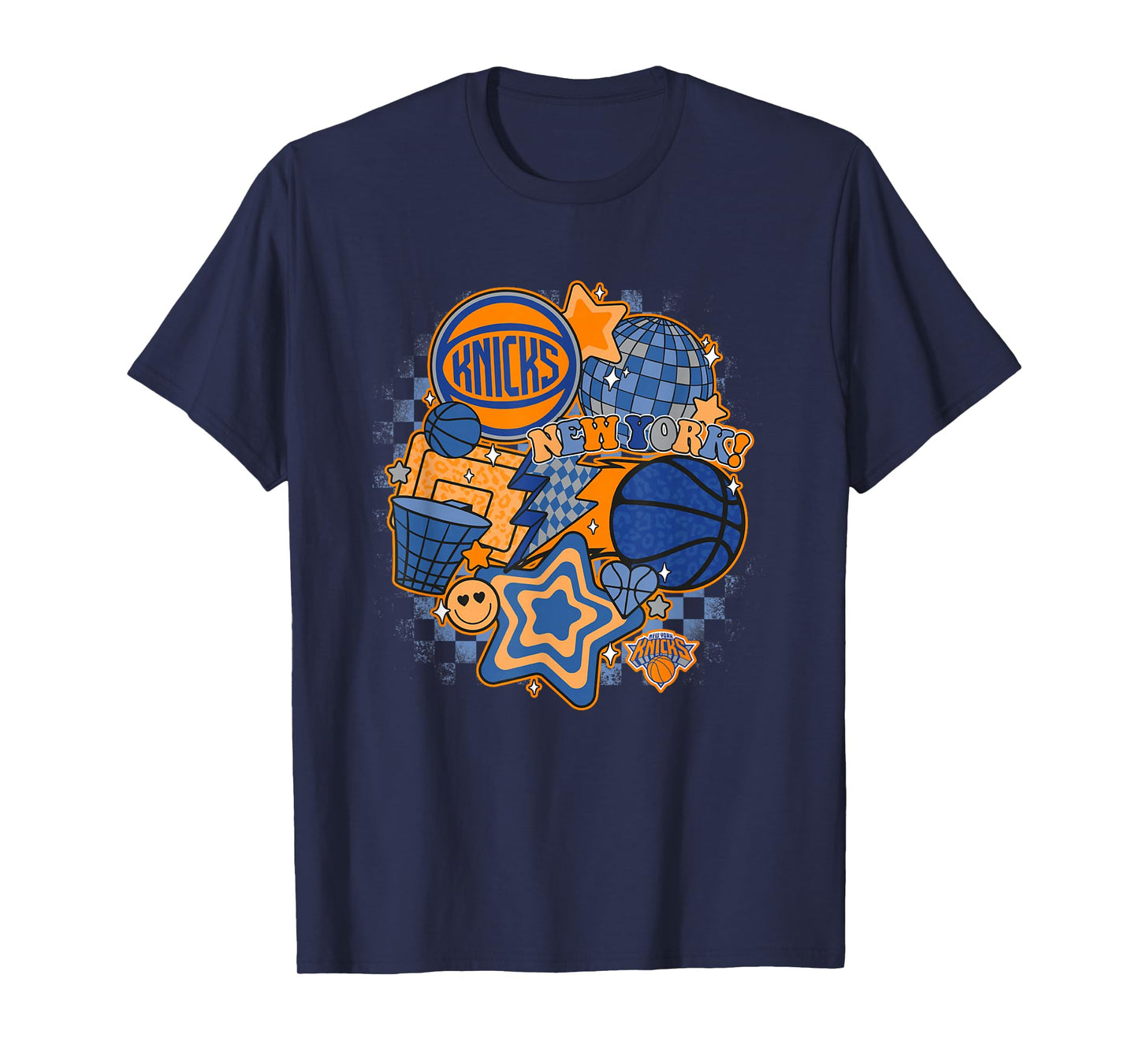 NBA New York Knicks Psychedelic Basketball Collage T-Shirt