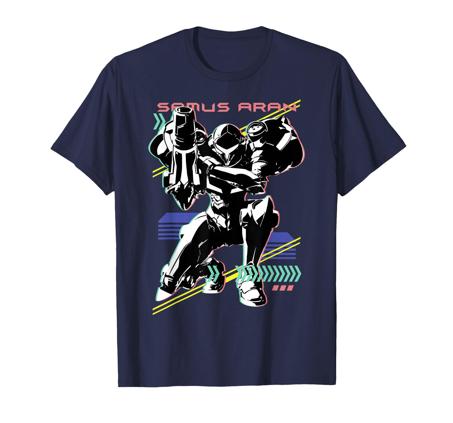 Nintendo Metroid Samus Aran Retro Neon Poster T-Shirt