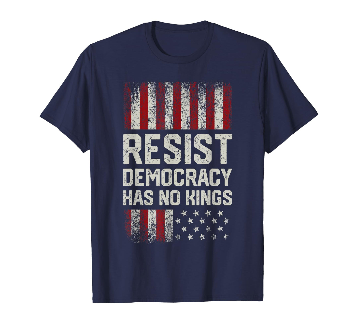 Resist Democracy Has No Kings Vintage Patriotic Political T-Shirt