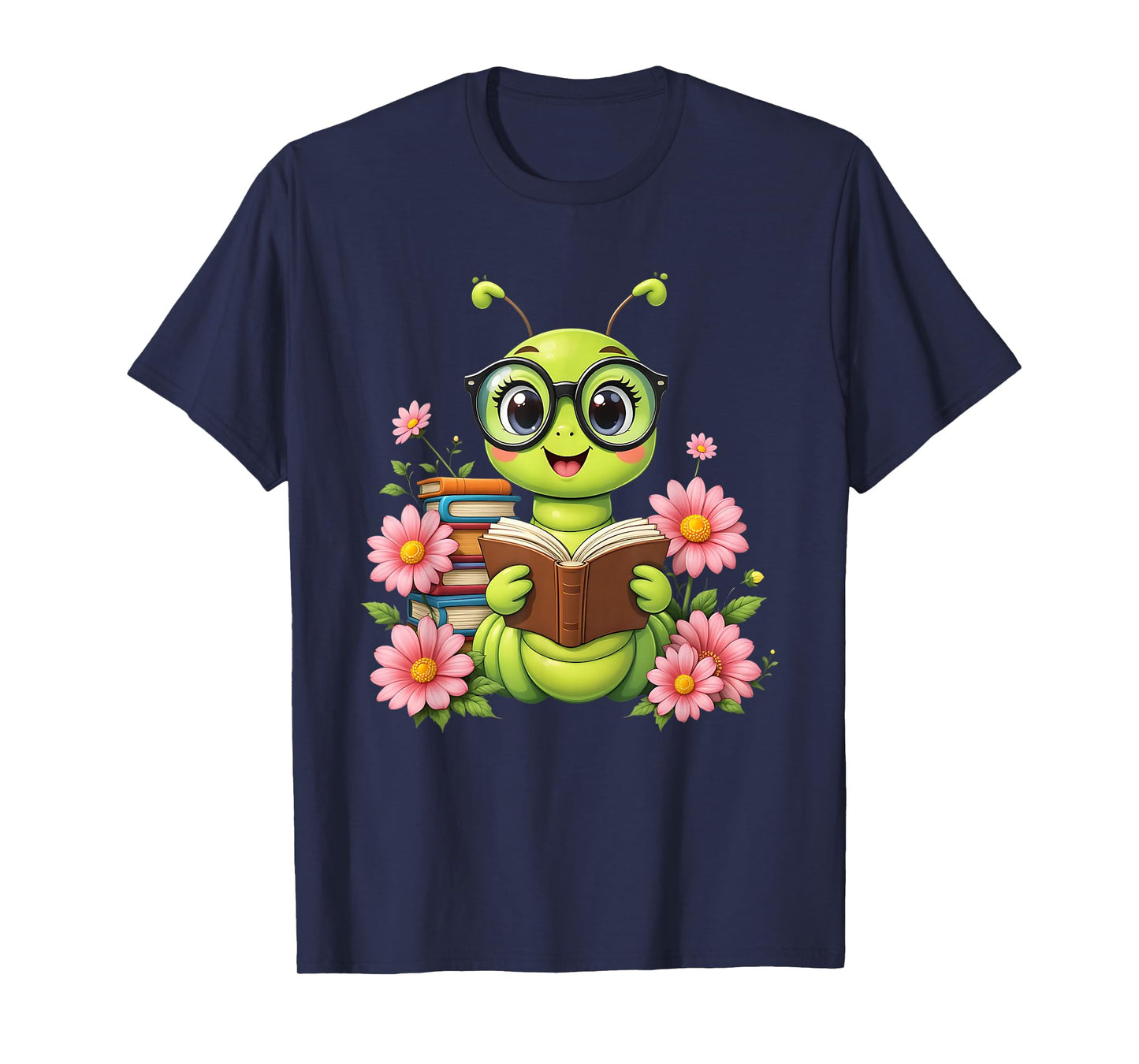Bookworm Costume Kawaii Reading Worm for World Book Day T-Shirt