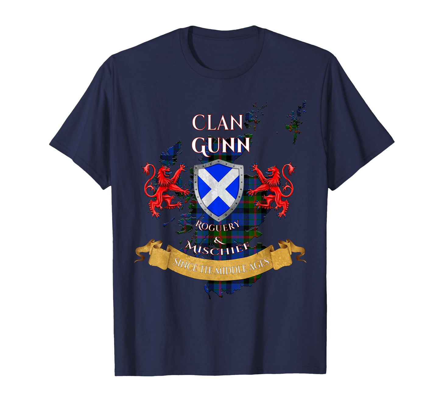 Gunn Scottish Family Clan Middle Ages Mischief T-Shirt