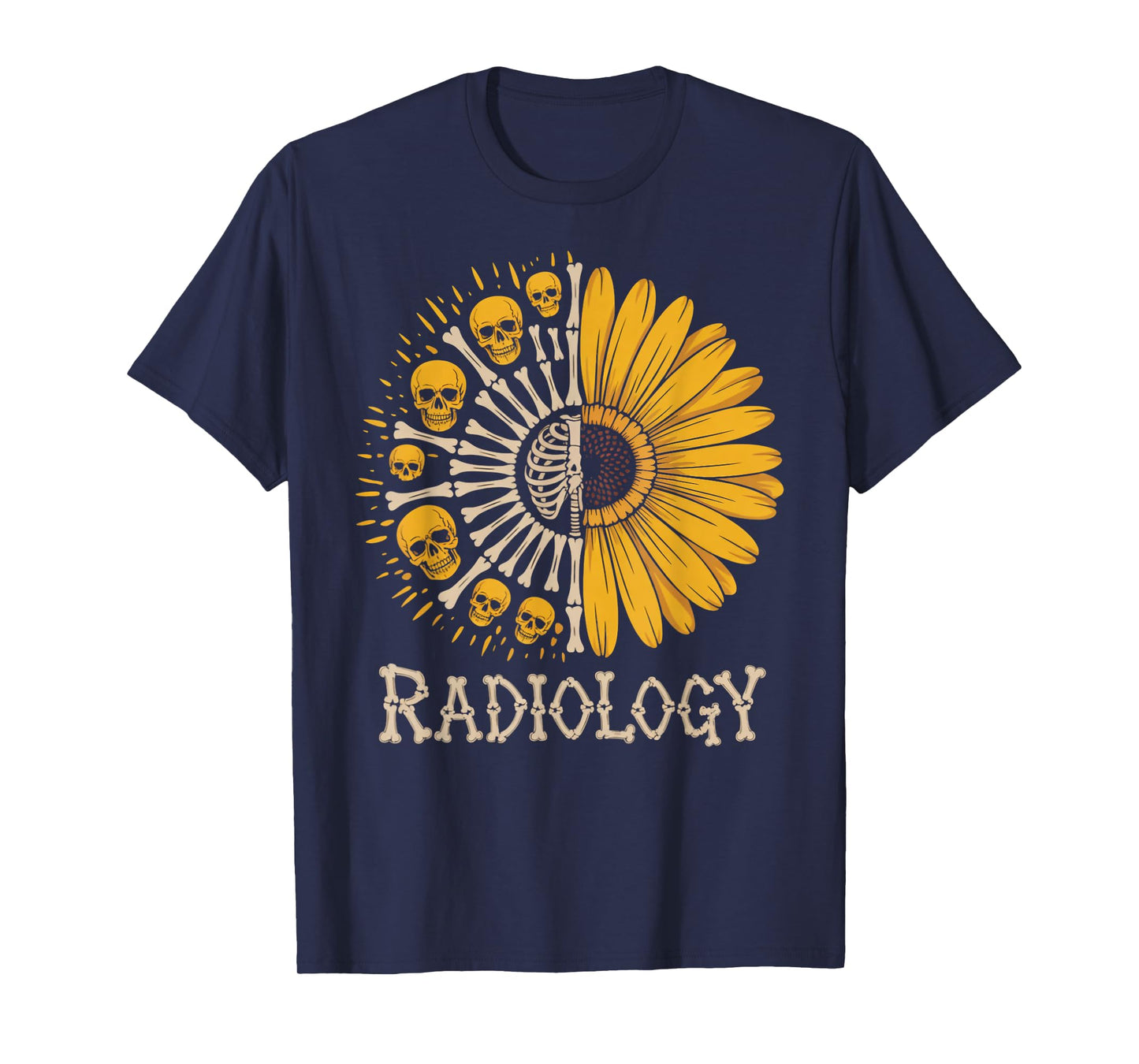 Sunflower Skeleton Radiology Technician Radiologist T-Shirt