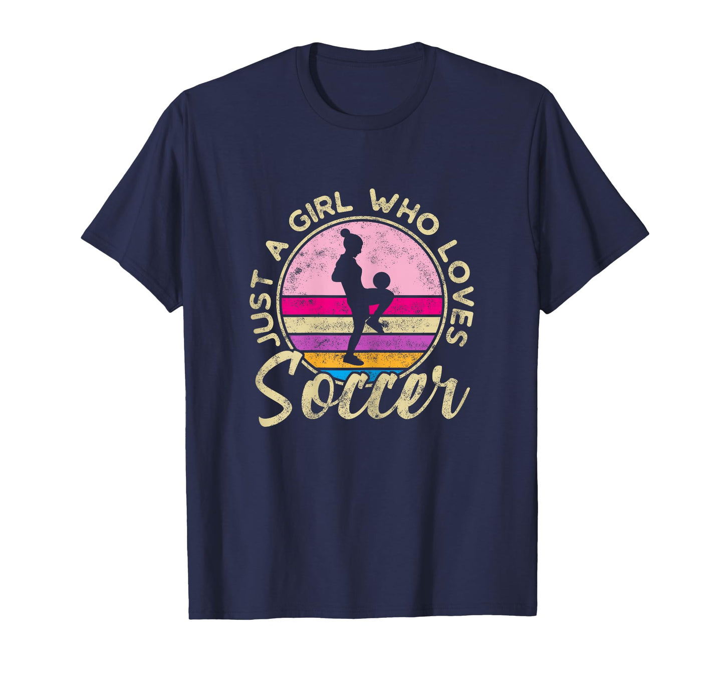 Just a Girl who loves Soccer Women Retro Vintage Soccer T-Shirt
