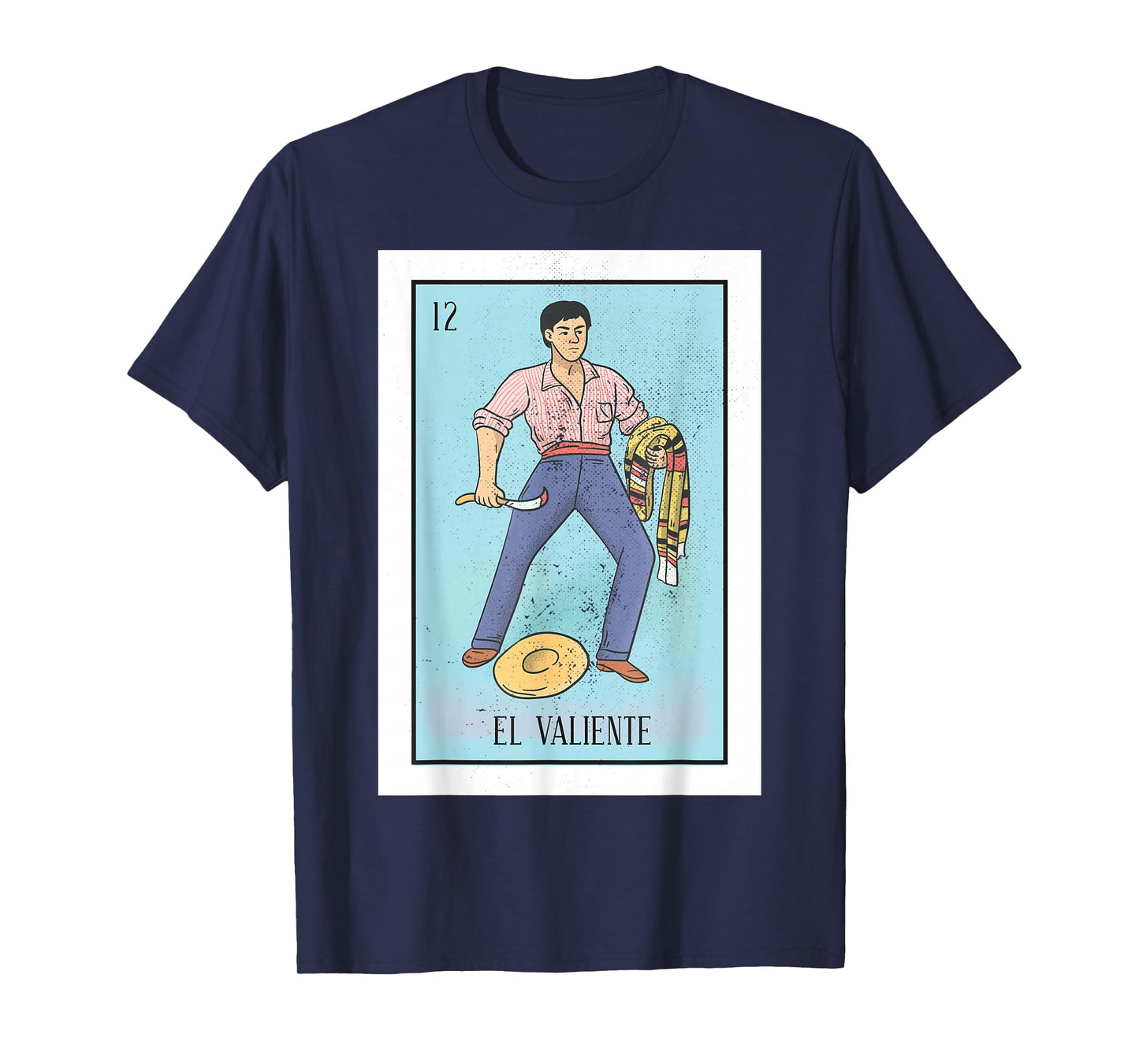 Retro El Valiente Mexican Lottery Bingo Game The Brave Card T-Shirt