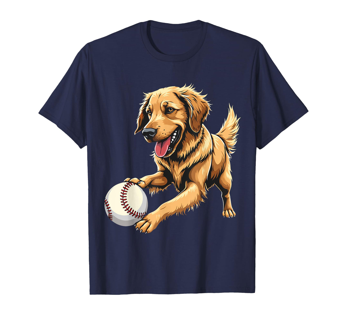 Funny Golden Retriever playing baseball Dog Owner Pet Lovers T-Shirt
