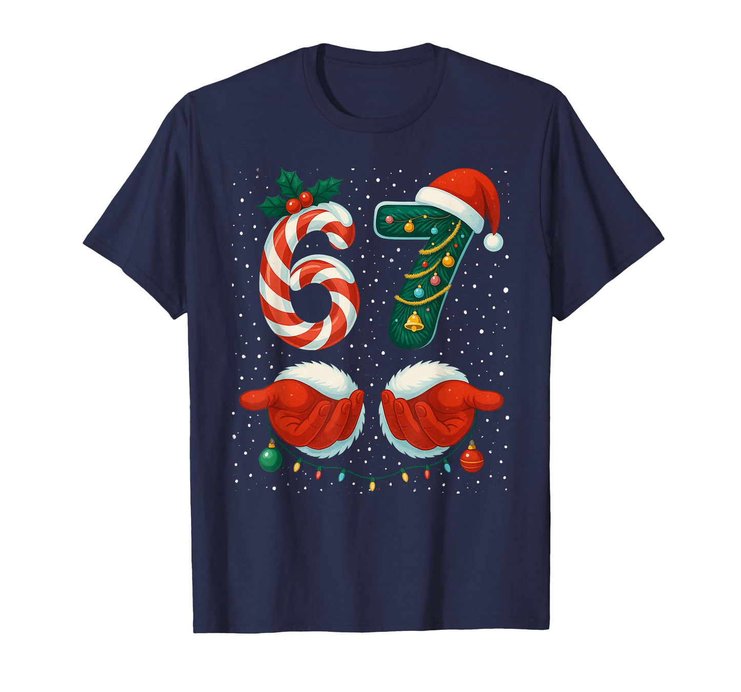 67 Christmas 6 7 Meme Pajamas Holiday Gen Alpha Slang T-Shirt