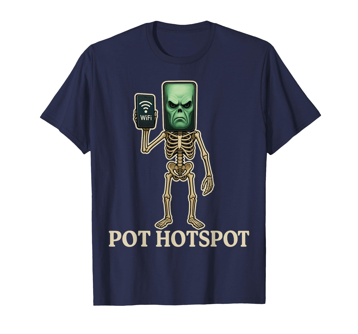 Pot Hotspot - Funny Halloween Brainrot Skeleton Kids Meme T-Shirt