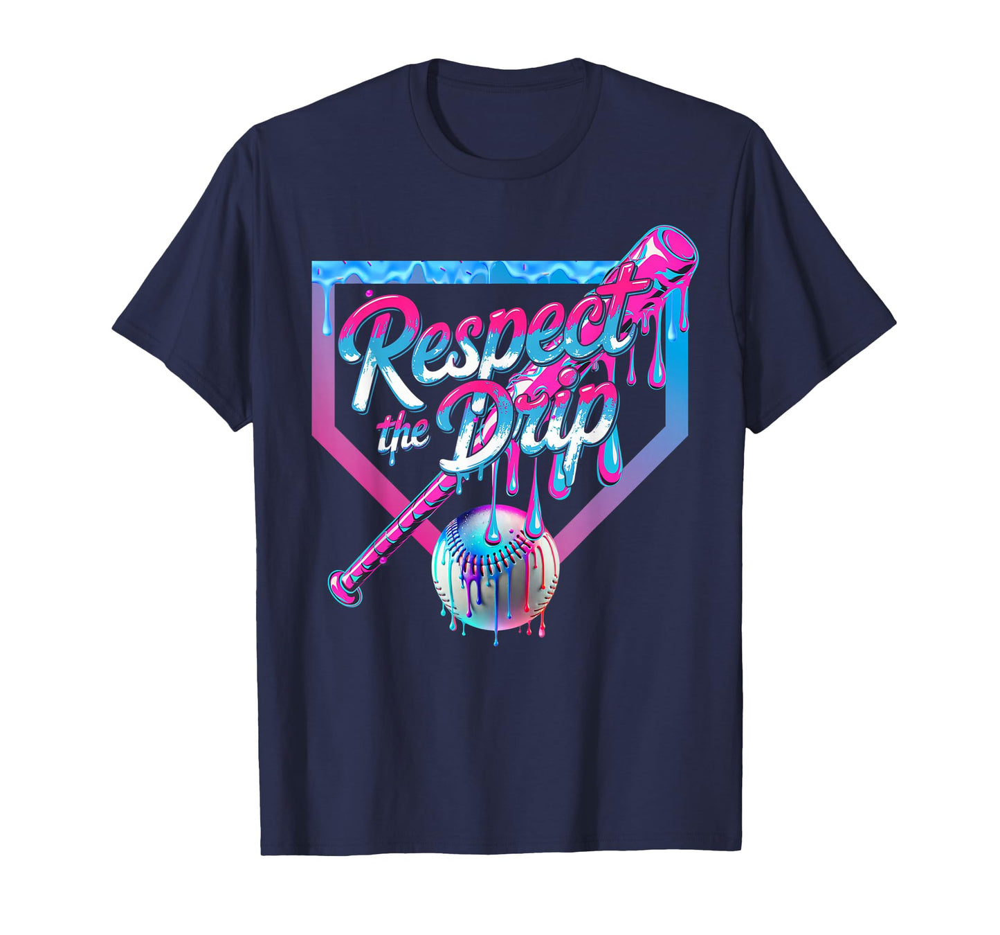 Baseball Drip For Boys Ice Cream Drip Youth Boys Baseball T-Shirt