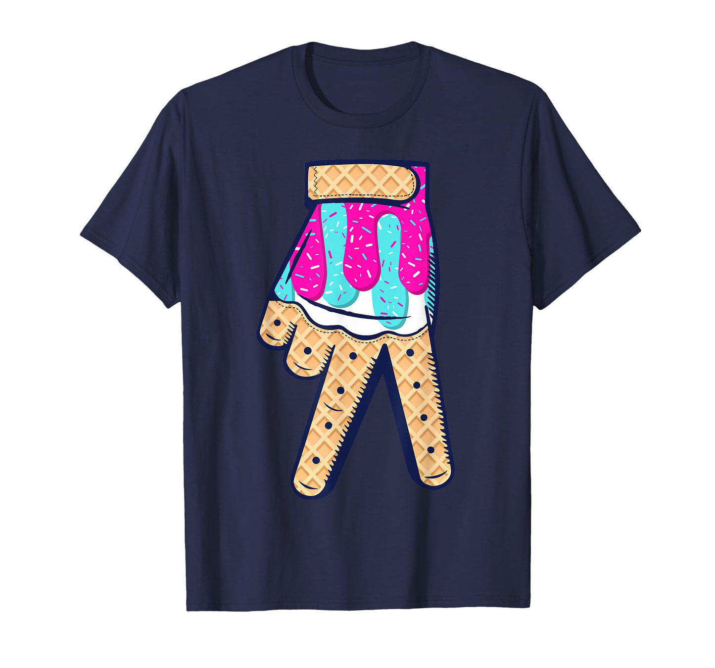 Baseball Ice Cream Drip Boys Glove Sprinkles Baseball Lover T-Shirt