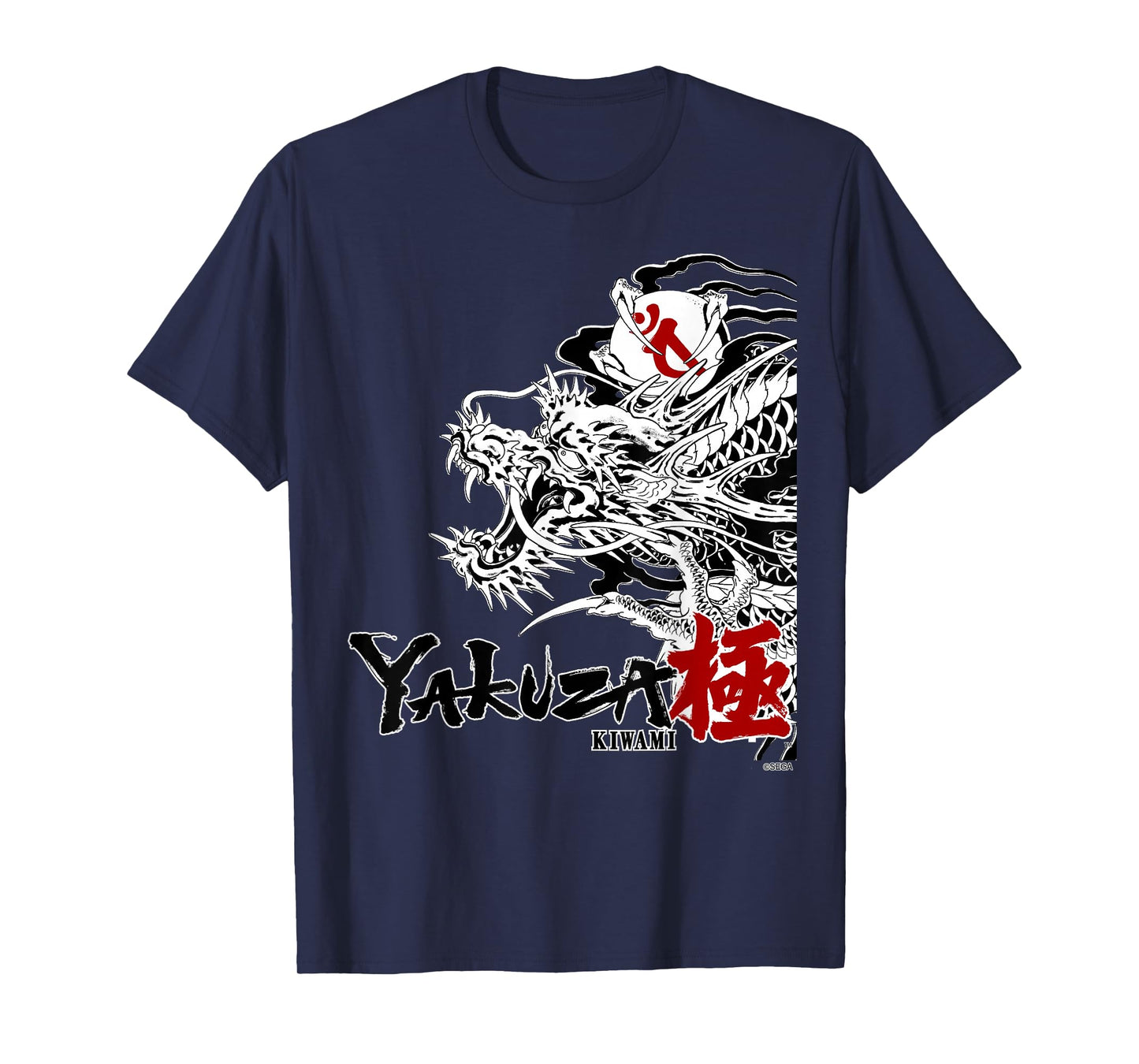 SEGA Like a Dragon & Yakuza Kiwami Unisex-Adults T-Shirt, Black, Small, Short Sleeve, Modern Classic Fit, Crew Neck, Cartoon Anime Theme