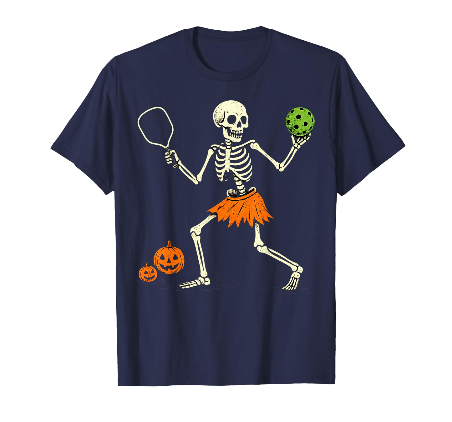 Spooky Pickleball Halloween Skeleton Costume Women T-Shirt