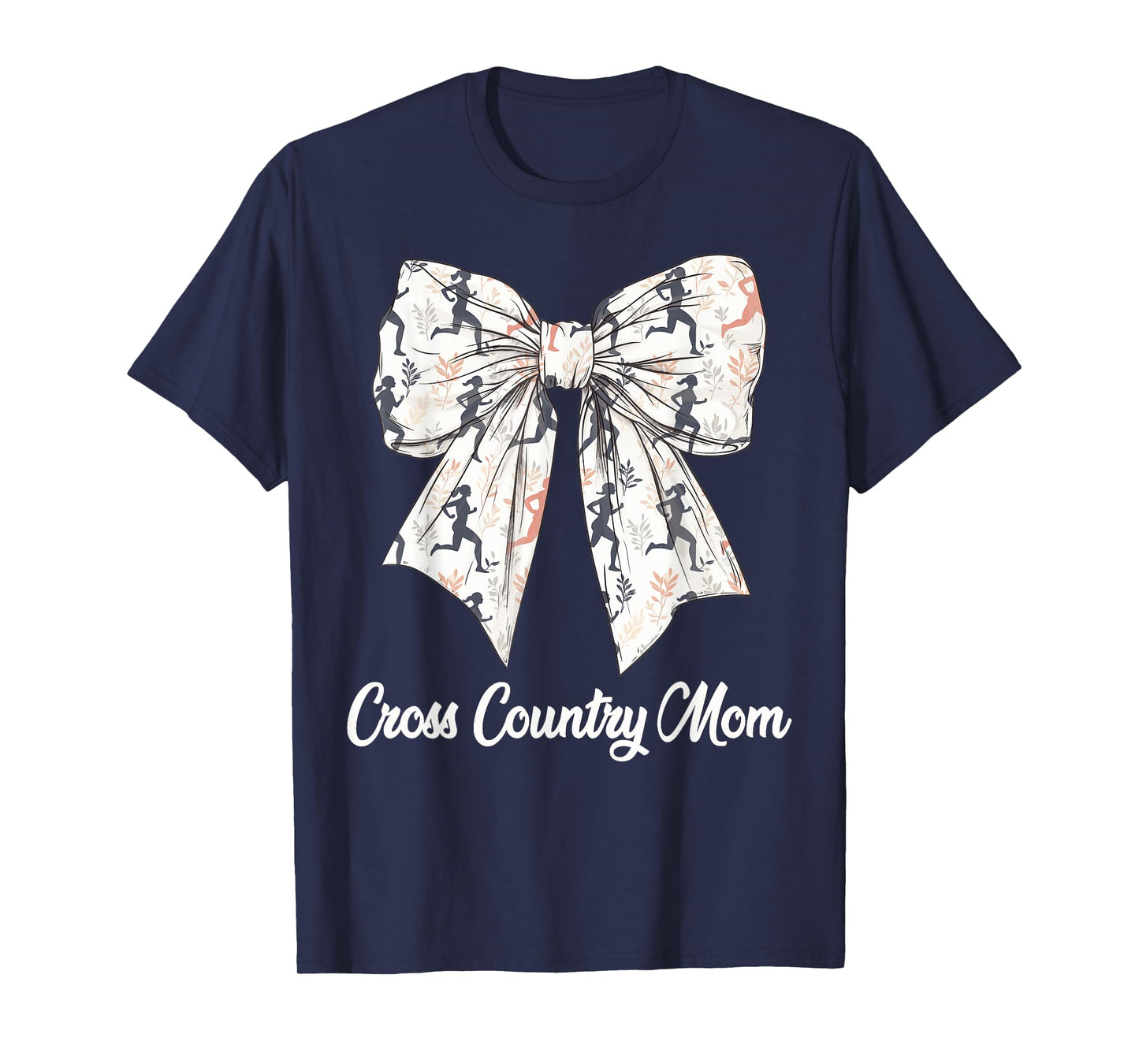 Cross Country Mom Coquette Bow Cute XC Lovers Mothers Day T-Shirt
