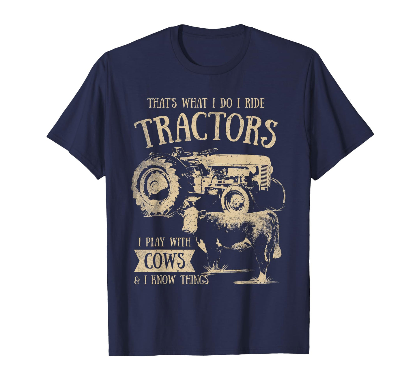 Tractor Farmer Merch Co Thats What I Do I Ride Tractors Funny Farmer Cowboy Gift T-Shirt Black Small