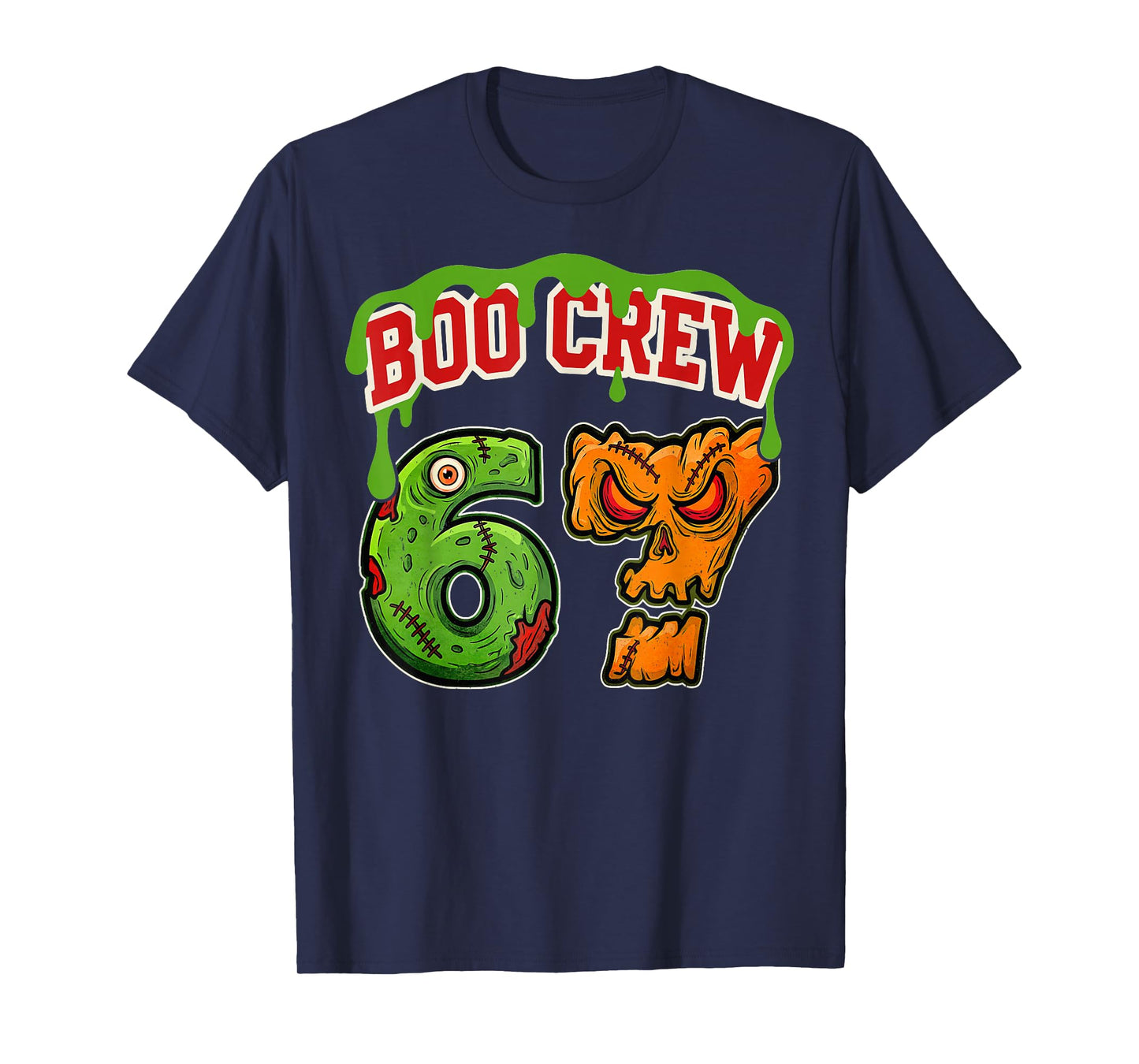 67 Halloween Boo Crew Sports Jersey Brainrot Meme Six Seven T-Shirt