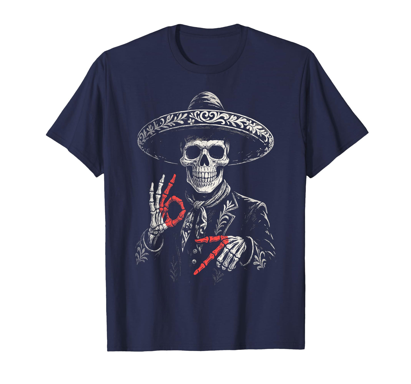 Day of Dead Skull Funny Dia de Los Muertos 67 Hand Meme T-Shirt