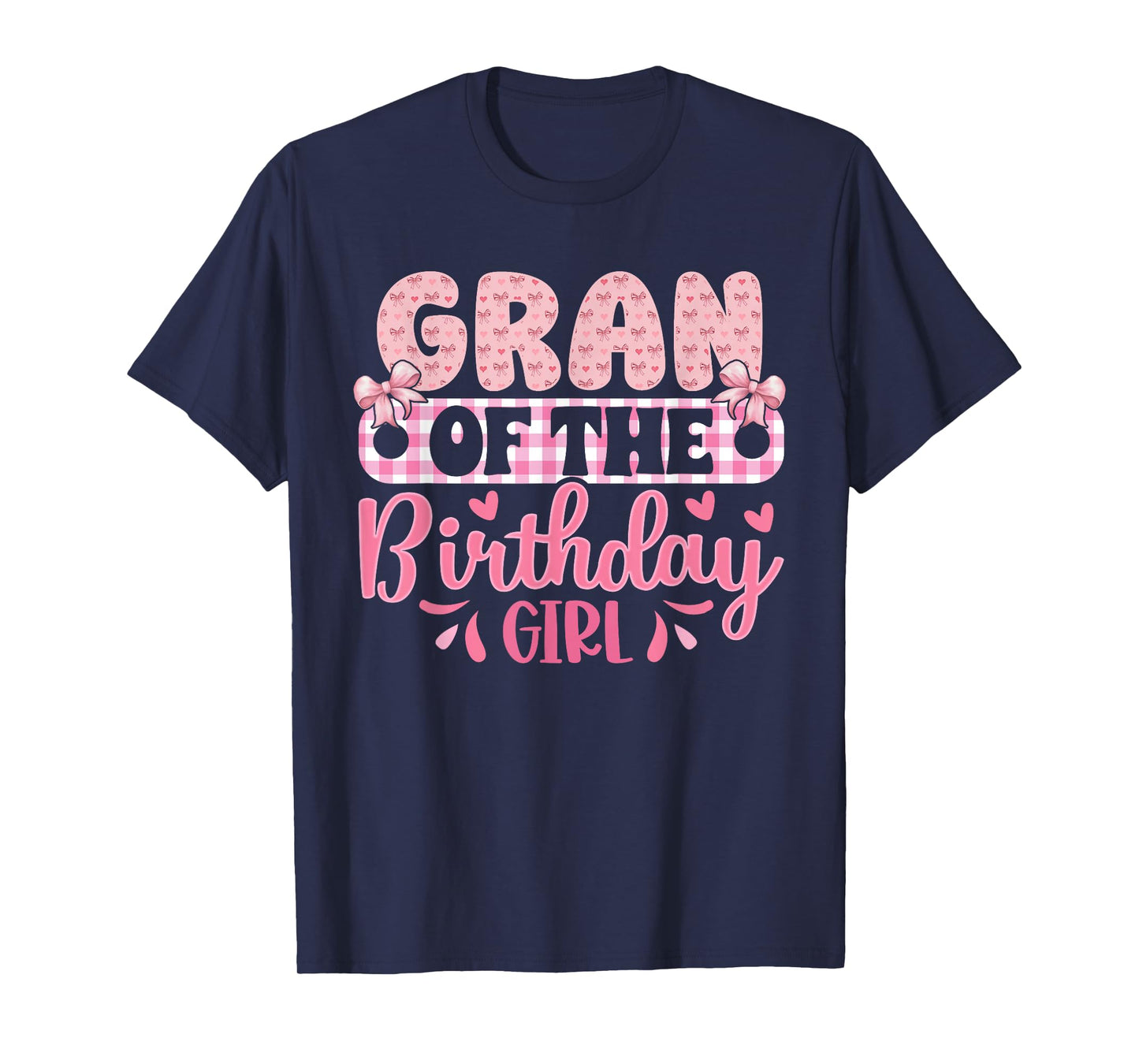 Gran of The Birthday Girl Family Pink Coquette Bow T-Shirt