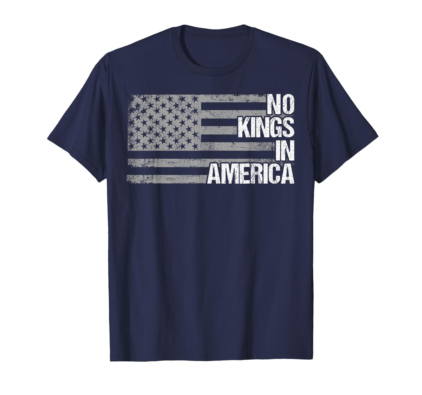 No Kings in America America Flag Vintage No Kings T-Shirt