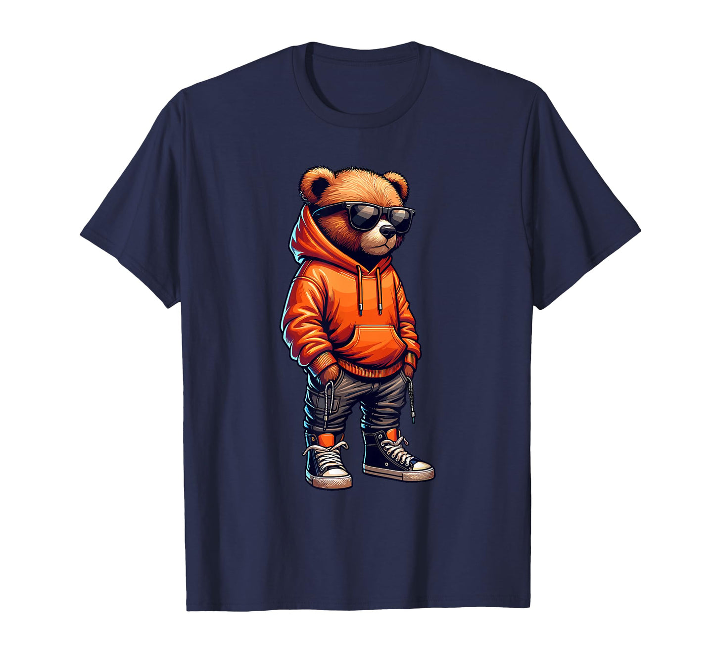 Graphic Teddy Bear Cool Bears Hip Hop Streetwear Colorful T-Shirt