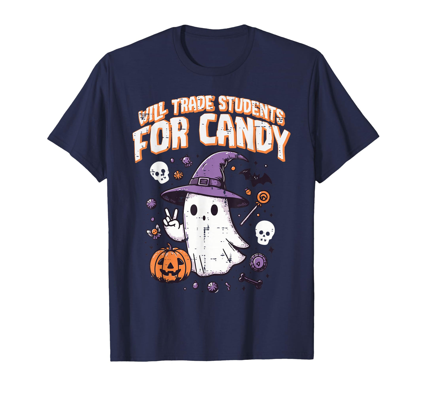 Halloween Teacher Trade Students for Candy Costume Women T-Shirt
