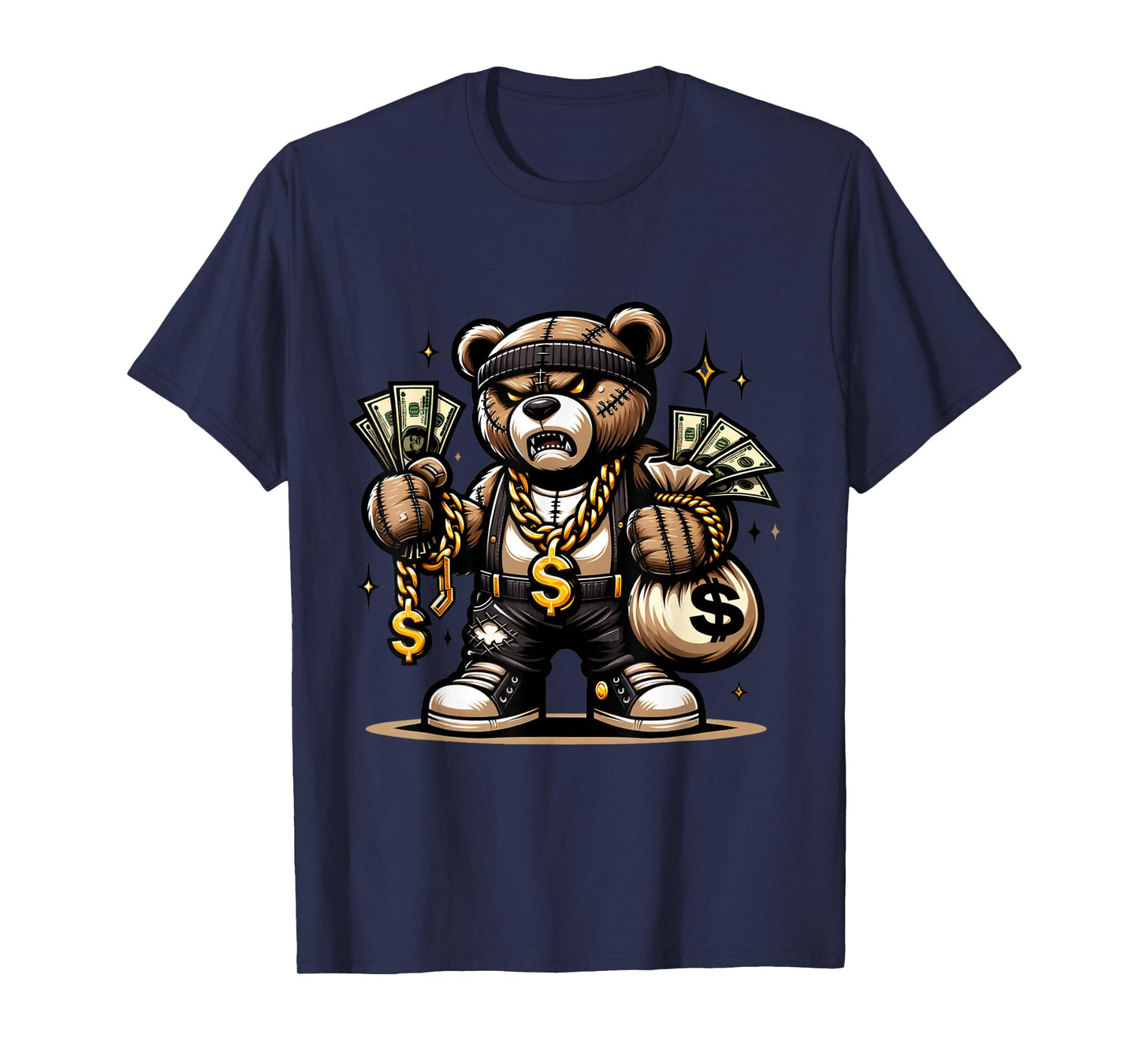 Teddy Bear Money Swag Hip Hop Rapper Graphic Drip Dopeskill T-Shirt