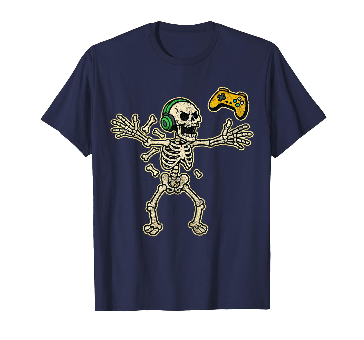 Funny Gamer Angry Skeleton Gamer Teen Boys Video Gaming T-Shirt