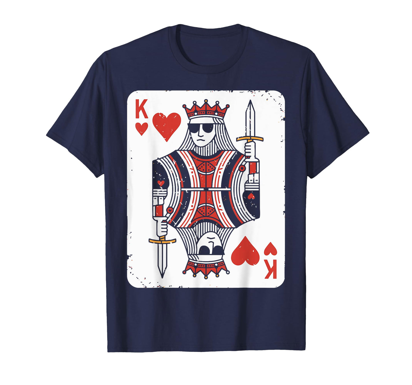 Cool King Of Hearts Valentines Day Playing Card Poker Casino T-Shirt