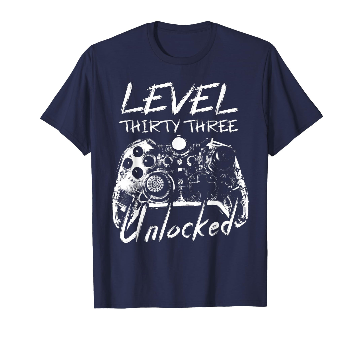 Level 33 Unlocked 33 Years Old Vintage Gamer 33rd Birthday T-Shirt