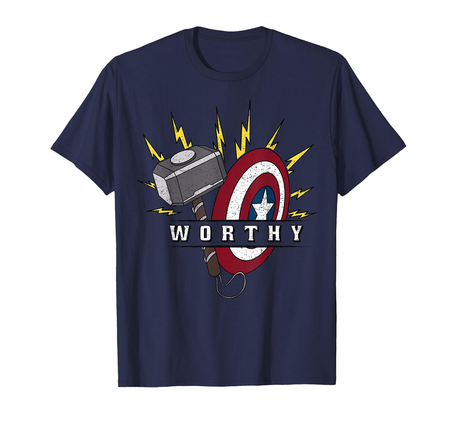 Marvel Avengers Endgame Captain America Worthy Hammer Shield T-Shirt