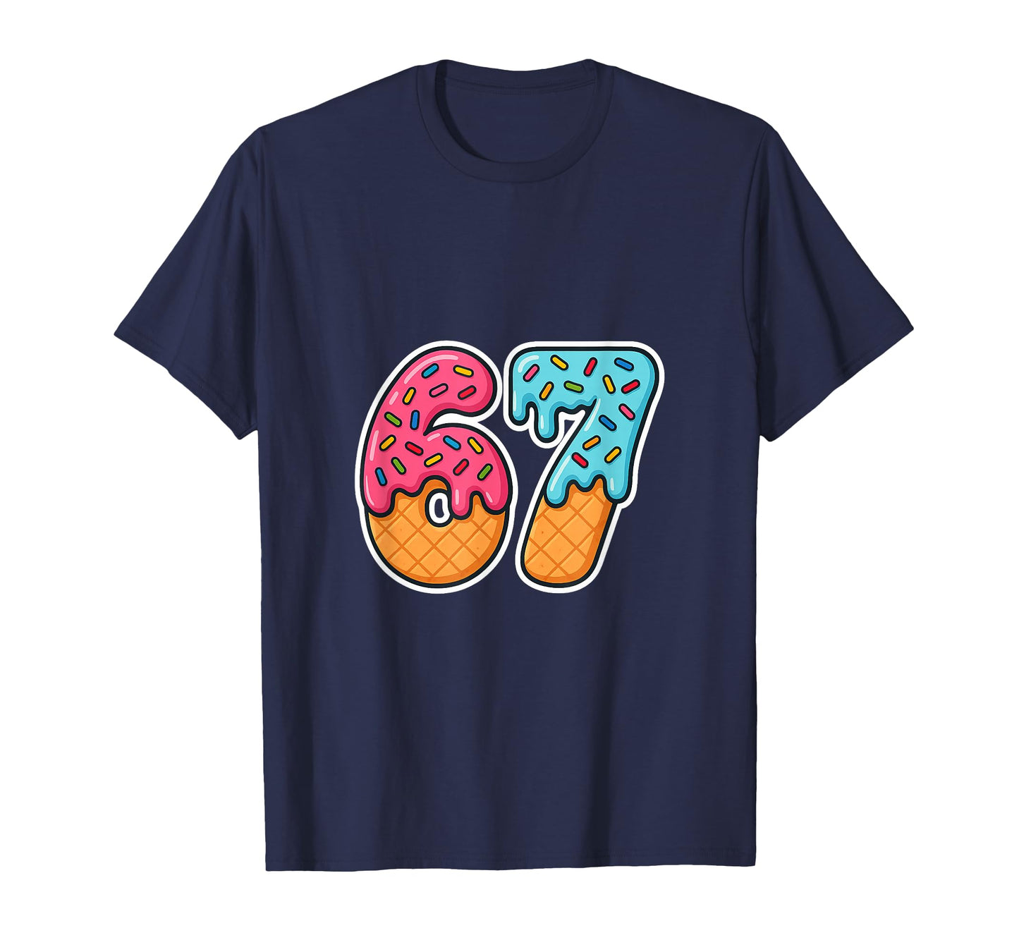 67 Ice Cream Meme Drip Six Seven Slang Gen Alpha T-Shirt T-Shirt