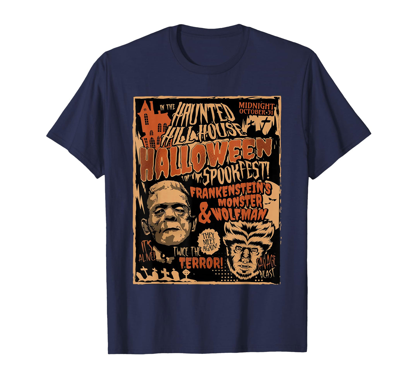 Retro Punk Rock Frankenstein Monster Horror Movie Halloween T-Shirt