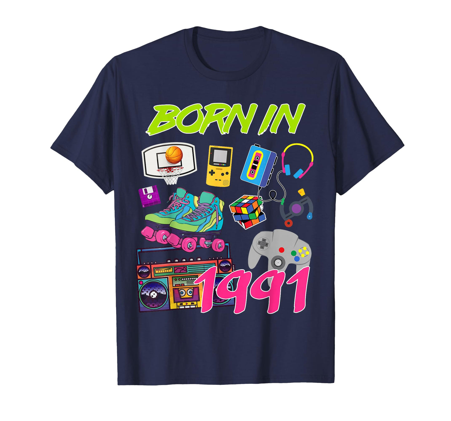 Retro Born In 1991 29th Birthday Tees T-Shirt