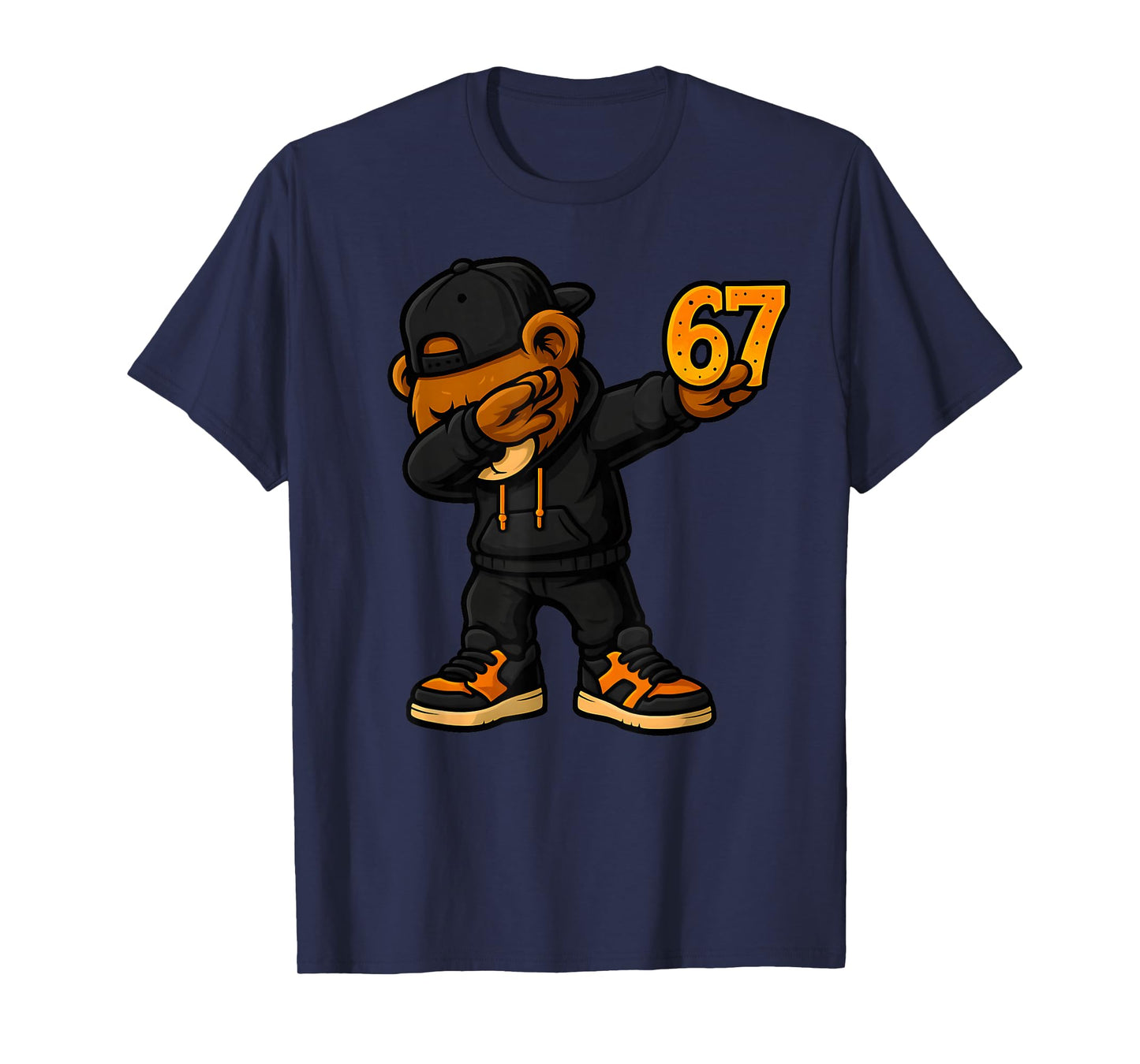 Dabbing Teddy Bear 67 Meme Funny Brainrot Hip Hop Kids Boys T-Shirt