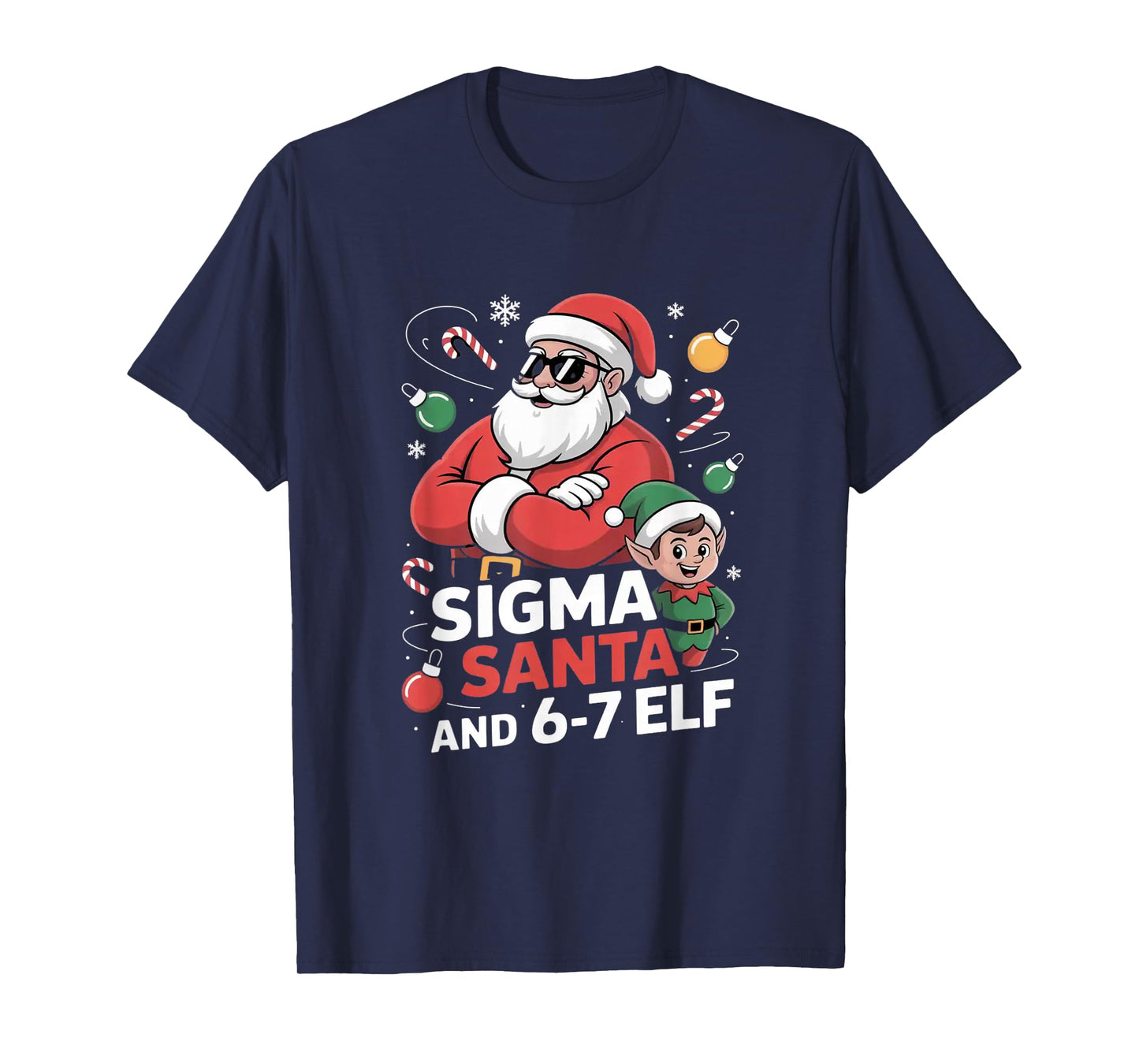 6-7 Christmas Ugly Sweater Six Seven Xmas 67 Meme Santa Elf T-Shirt