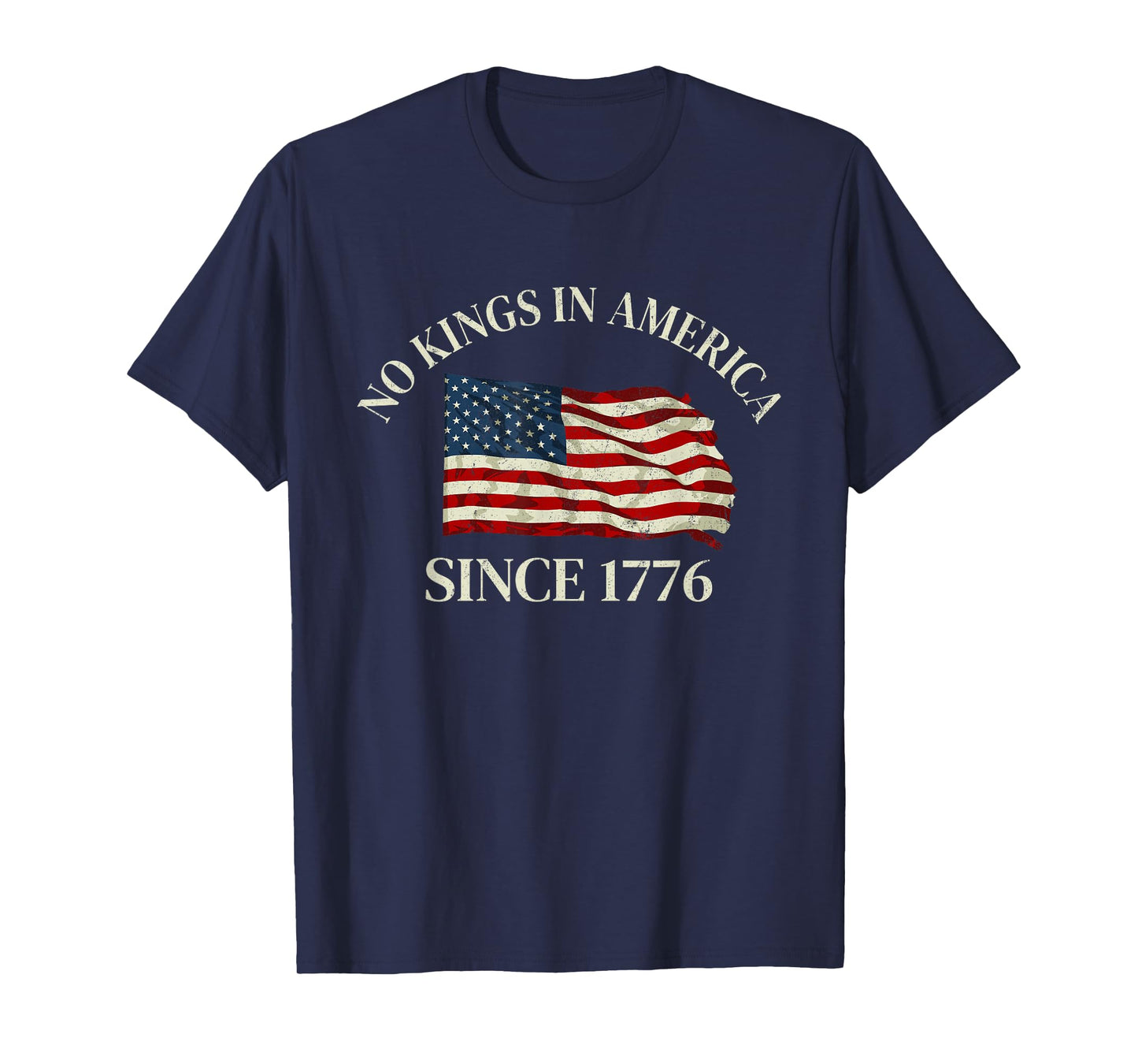 No Kings in America America Flag Vintage No Kings Vintage T-Shirt