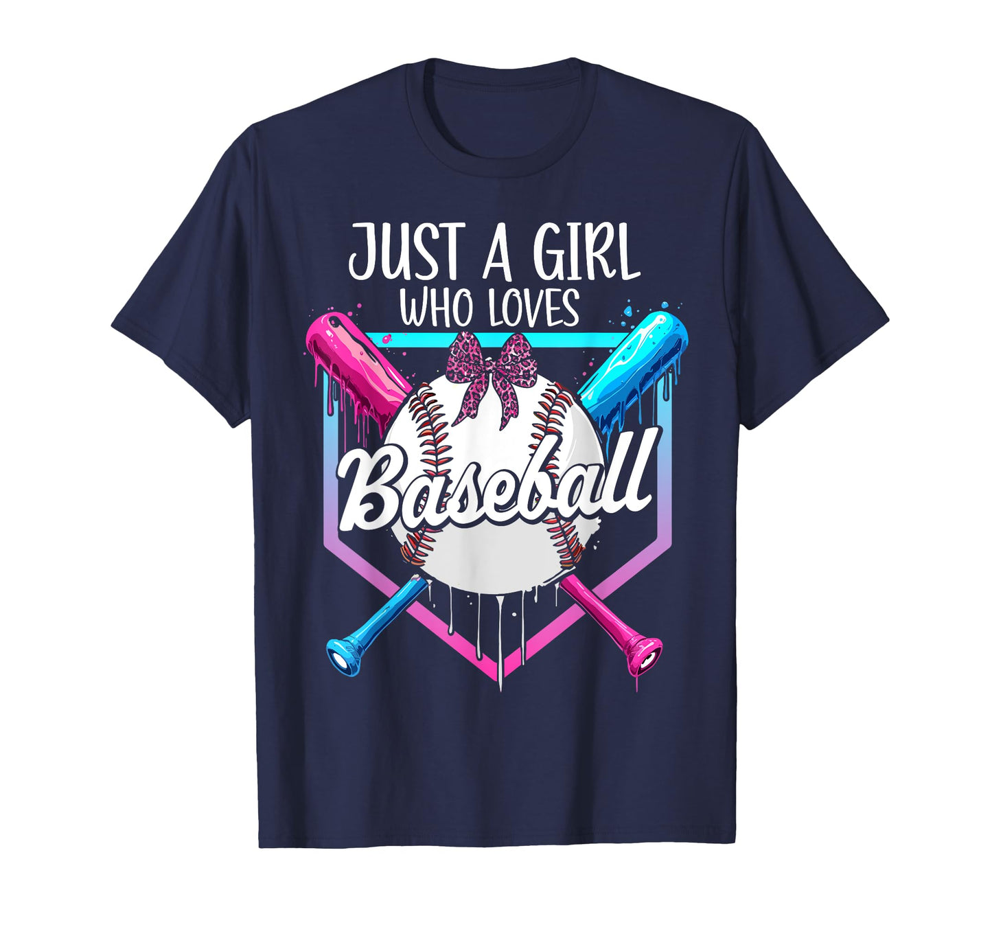 Baseball Drip Just A Girl Who Loves Baseball Game Day T-Shirt