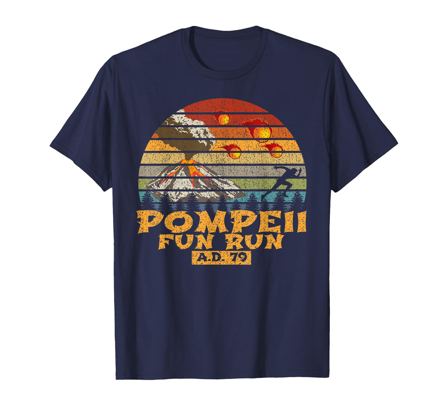 Pompeii Fun Run Display Vintage Retro Distressed T-Shirt