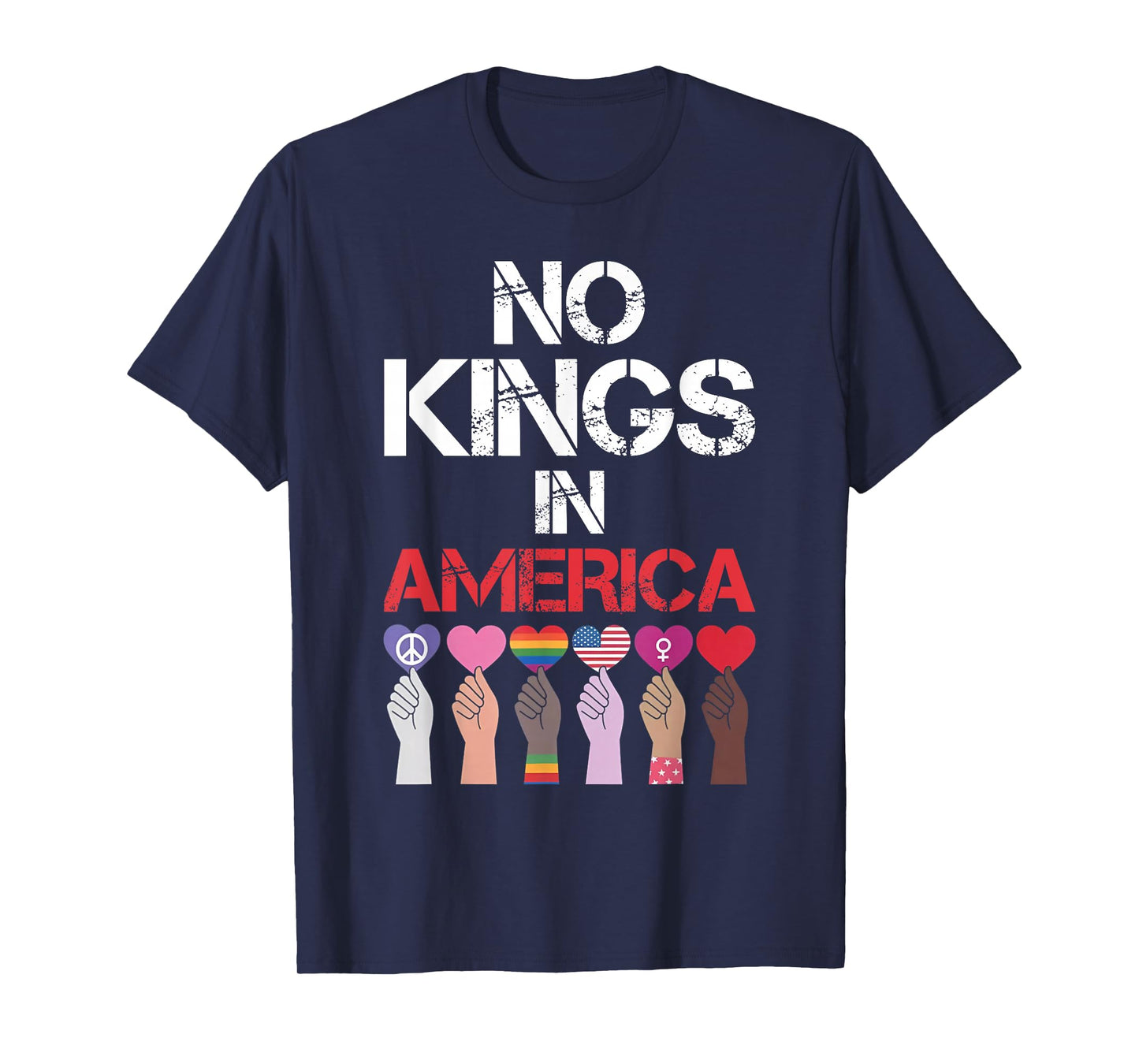 No Kings in America - No Kings Political Protest Men Women T-Shirt