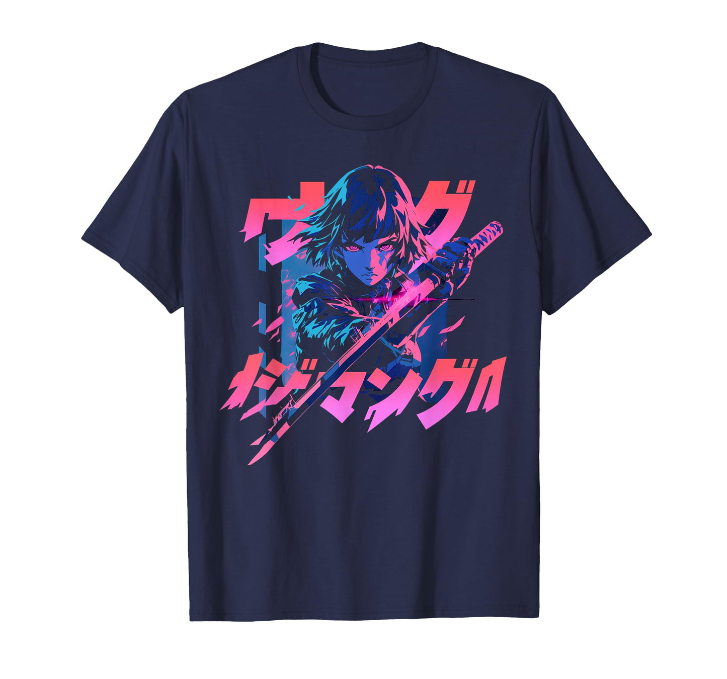 Cyberpunk Anime Samurai Girl Manga Gothic Japanese Gamer T-Shirt