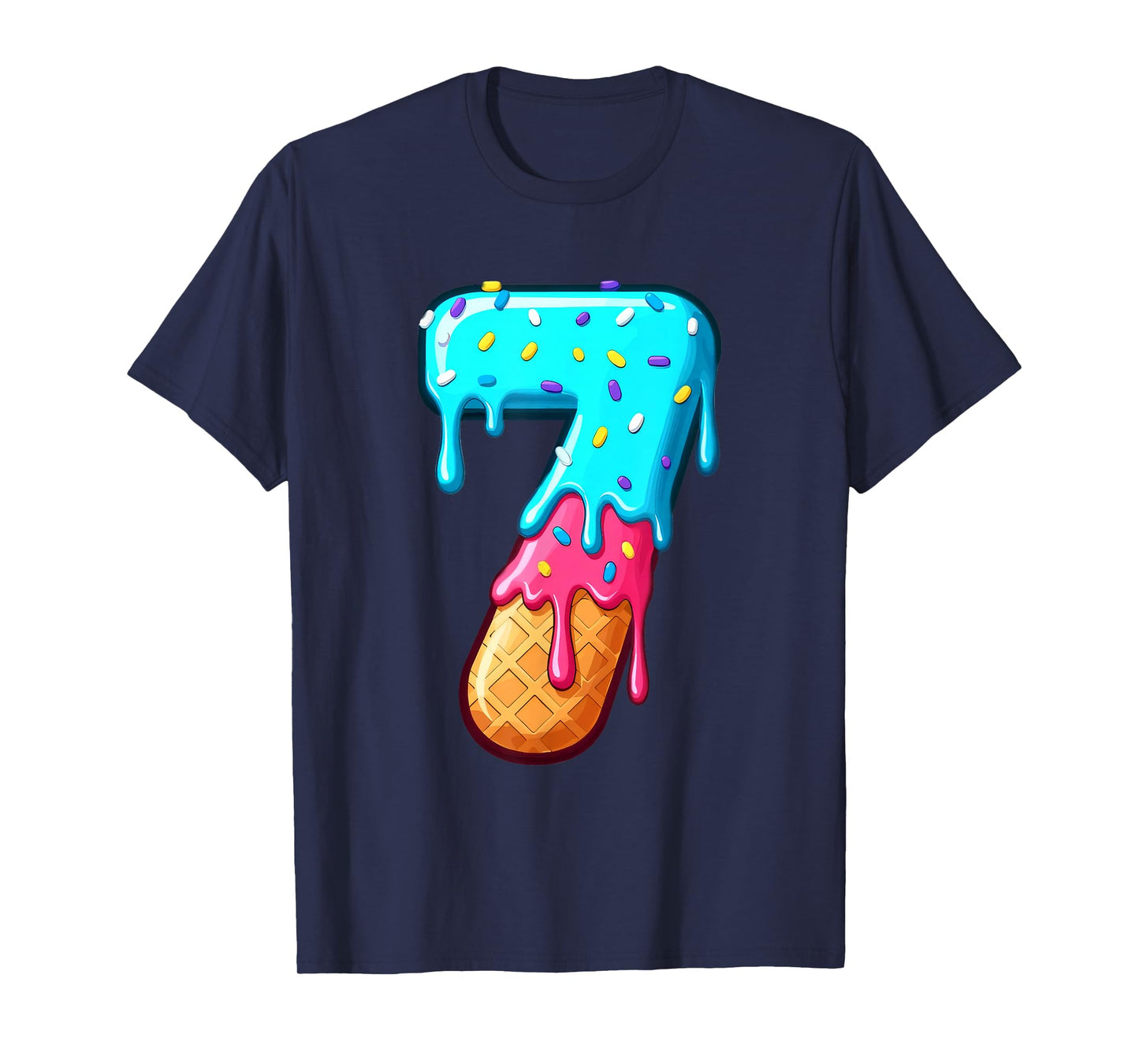 Funny 67 Number 7 Ice Cream Drip Meme Matching Group Costume T-Shirt