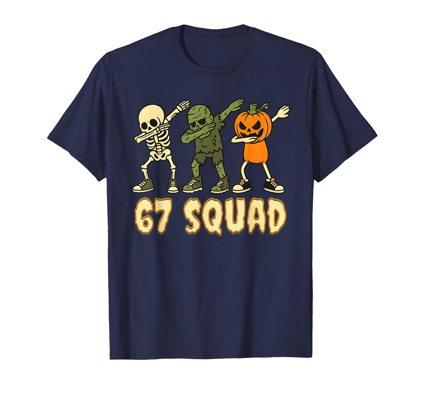 67 Halloween Squad Pumpkin Six Seven Boys Brainrot Meme Kid T-Shirt